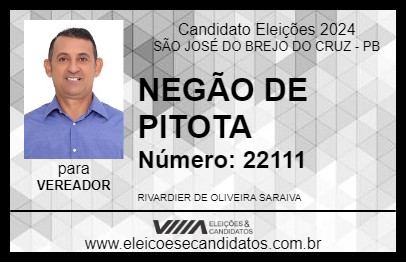 Candidato NEGÃO DE PITOTA 2024 - SÃO JOSÉ DO BREJO DO CRUZ - Eleições