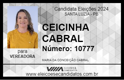 Candidato CEICINHA CABRAL 2024 - SANTA LUZIA - Eleições