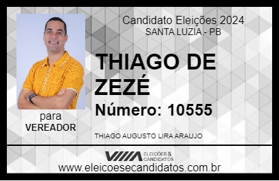 Candidato THIAGO DE ZEZÉ 2024 - SANTA LUZIA - Eleições