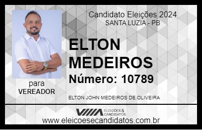 Candidato ELTON MEDEIROS 2024 - SANTA LUZIA - Eleições