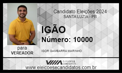 Candidato IGÃO 2024 - SANTA LUZIA - Eleições