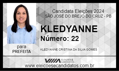 Candidato KLEDYANNE 2024 - SÃO JOSÉ DO BREJO DO CRUZ - Eleições