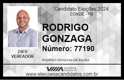 Candidato RODRIGO GONZAGA 2024 - CONDE - Eleições