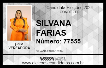 Candidato SILVANA FARIAS 2024 - CONDE - Eleições