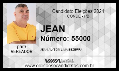 Candidato JEAN 2024 - CONDE - Eleições