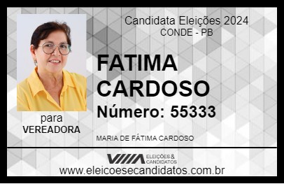 Candidato FATIMA CARDOSO 2024 - CONDE - Eleições