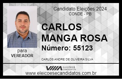 Candidato CARLOS MANGA ROSA 2024 - CONDE - Eleições