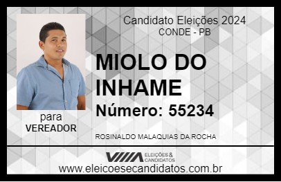 Candidato MIOLO DO INHAME 2024 - CONDE - Eleições