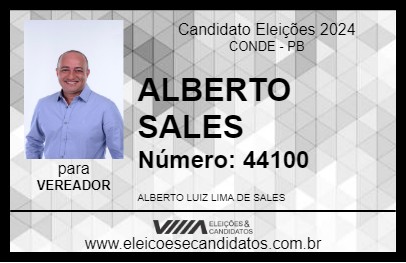 Candidato ALBERTO SALES 2024 - CONDE - Eleições