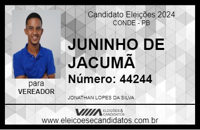 Candidato JUNINHO DE JACUMÃ 2024 - CONDE - Eleições