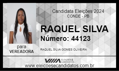 Candidato RAQUEL SILVA 2024 - CONDE - Eleições