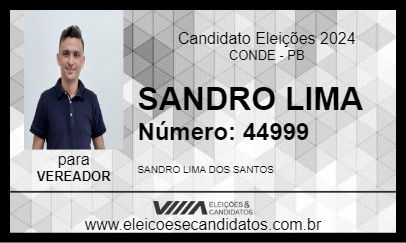 Candidato SANDRO LIMA 2024 - CONDE - Eleições