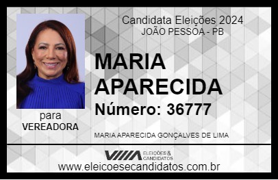 Candidato MARIA APARECIDA 2024 - JOÃO PESSOA - Eleições