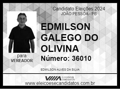 Candidato EDMILSON GALEGO DO OLIVINA 2024 - JOÃO PESSOA - Eleições