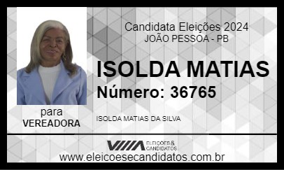 Candidato ISOLDA MATIAS 2024 - JOÃO PESSOA - Eleições