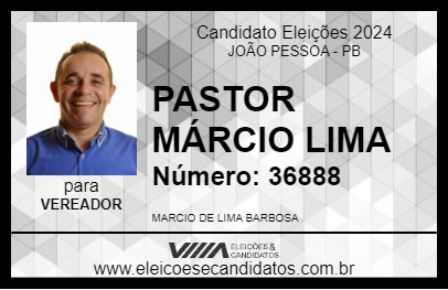 Candidato PASTOR MÁRCIO LIMA 2024 - JOÃO PESSOA - Eleições