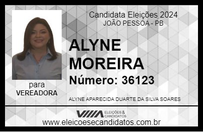 Candidato ALYNE MOREIRA 2024 - JOÃO PESSOA - Eleições