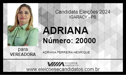 Candidato ADRIANA 2024 - IGARACY - Eleições