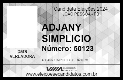 Candidato ADJANY SIMPLICIO 2024 - JOÃO PESSOA - Eleições