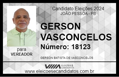 Candidato GERSON VASCONCELOS 2024 - JOÃO PESSOA - Eleições