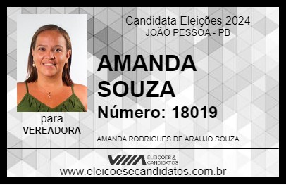 Candidato AMANDA SOUZA 2024 - JOÃO PESSOA - Eleições