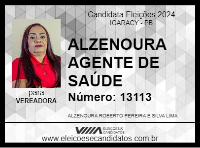 Candidato ALZENOURA AGENTE DE SAÚDE 2024 - IGARACY - Eleições