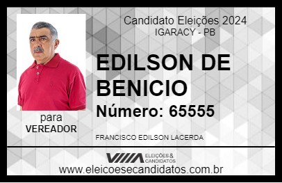 Candidato EDILSON DE BENICIO 2024 - IGARACY - Eleições