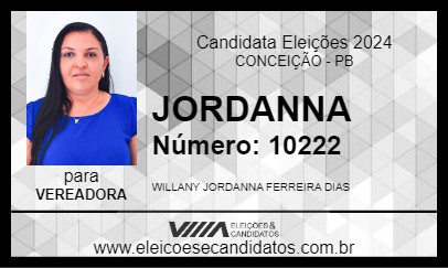 Candidato JORDANNA 2024 - CONCEIÇÃO - Eleições