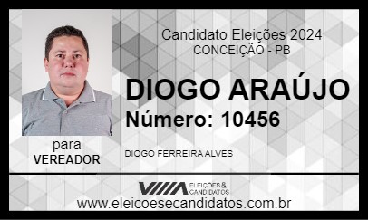 Candidato DIOGO ARAÚJO 2024 - CONCEIÇÃO - Eleições