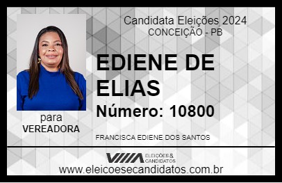 Candidato EDIENE DE ELIAS 2024 - CONCEIÇÃO - Eleições