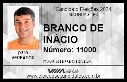 Candidato BRANCO DE INÁCIO 2024 - MATINHAS - Eleições