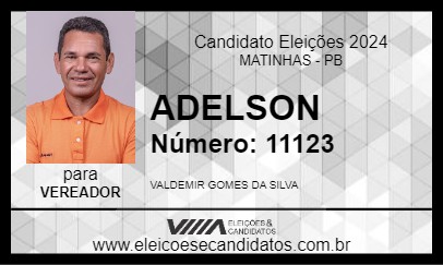 Candidato ADELSON 2024 - MATINHAS - Eleições