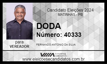 Candidato DODA 2024 - MATINHAS - Eleições