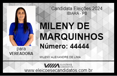 Candidato MILENY DE MARQUINHOS 2024 - IBIARA - Eleições