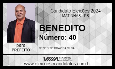 Candidato BENEDITO 2024 - MATINHAS - Eleições