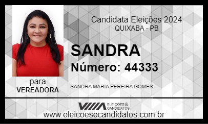 Candidato SANDRA 2024 - QUIXABA - Eleições