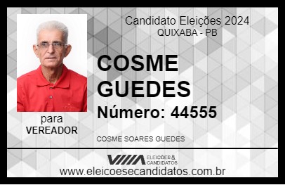 Candidato COSME GUEDES 2024 - QUIXABA - Eleições