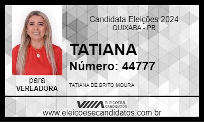 Candidato TATIANA 2024 - QUIXABA - Eleições