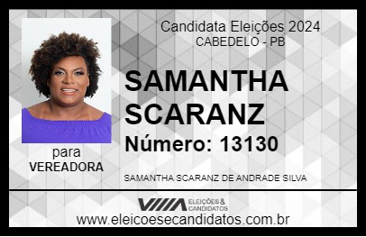 Candidato SAMANTHA SCARANZ 2024 - CABEDELO - Eleições