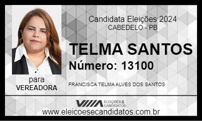 Candidato TELMA SANTOS 2024 - CABEDELO - Eleições