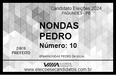 Candidato NONDAS PEDRO 2024 - FAGUNDES - Eleições