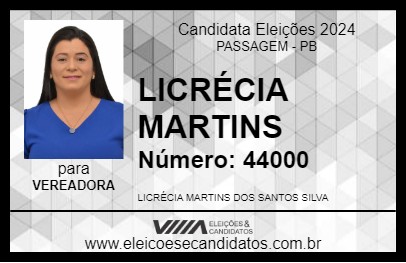 Candidato LICRÉCIA MARTINS 2024 - PASSAGEM - Eleições