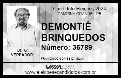 Candidato DEMONTIÊ BRINQUEDOS 2024 - CAMPINA GRANDE - Eleições