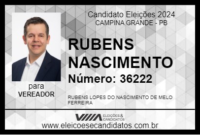 Candidato RUBENS NASCIMENTO 2024 - CAMPINA GRANDE - Eleições