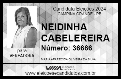 Candidato NENZINHA CABELEREIRA 2024 - CAMPINA GRANDE - Eleições