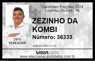 Candidato ZEZINHO DA KOMBI 2024 - CAMPINA GRANDE - Eleições