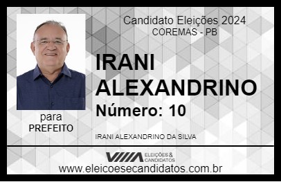 Candidato IRANI ALEXANDRINO 2024 - COREMAS - Eleições