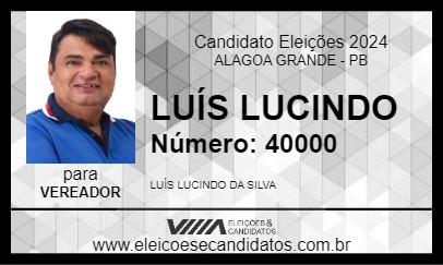 Candidato LUÍS LUCINDO 2024 - ALAGOA GRANDE - Eleições