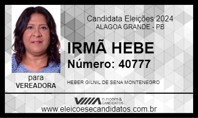 Candidato IRMÃ HEBE 2024 - ALAGOA GRANDE - Eleições