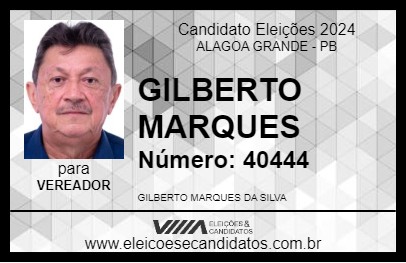 Candidato GILBERTO MARQUES 2024 - ALAGOA GRANDE - Eleições